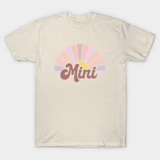 Retro Muted Pink Sunrise Mini Baby Gift for mom to be, mothers day gift for new mom life, baby shower gift for mini, mommy and me matching T-Shirt